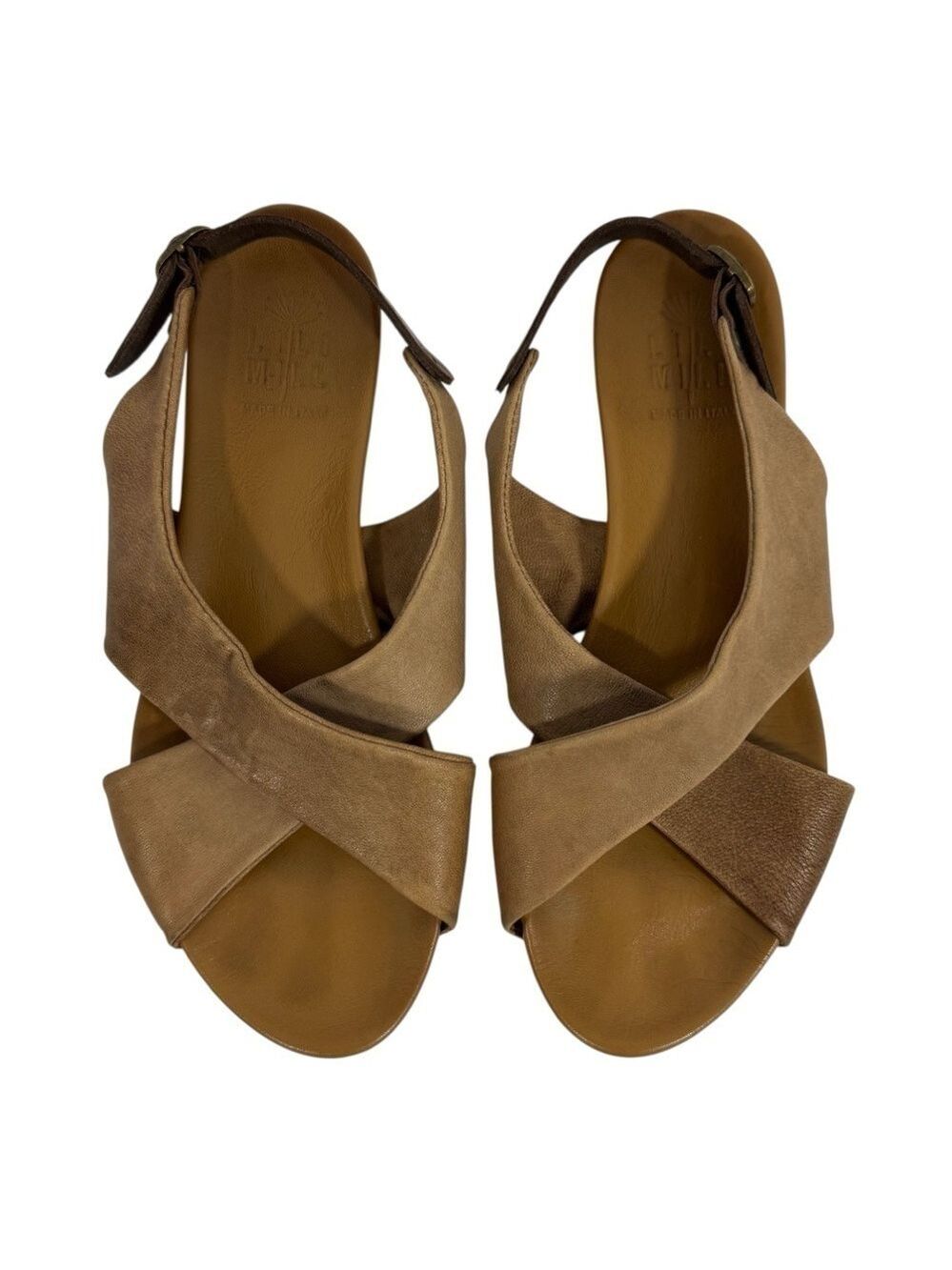 Lili Mill SOFT Leather Boho Sandals Sz 8 Tan Brown Casual Beachy Festival VGUC